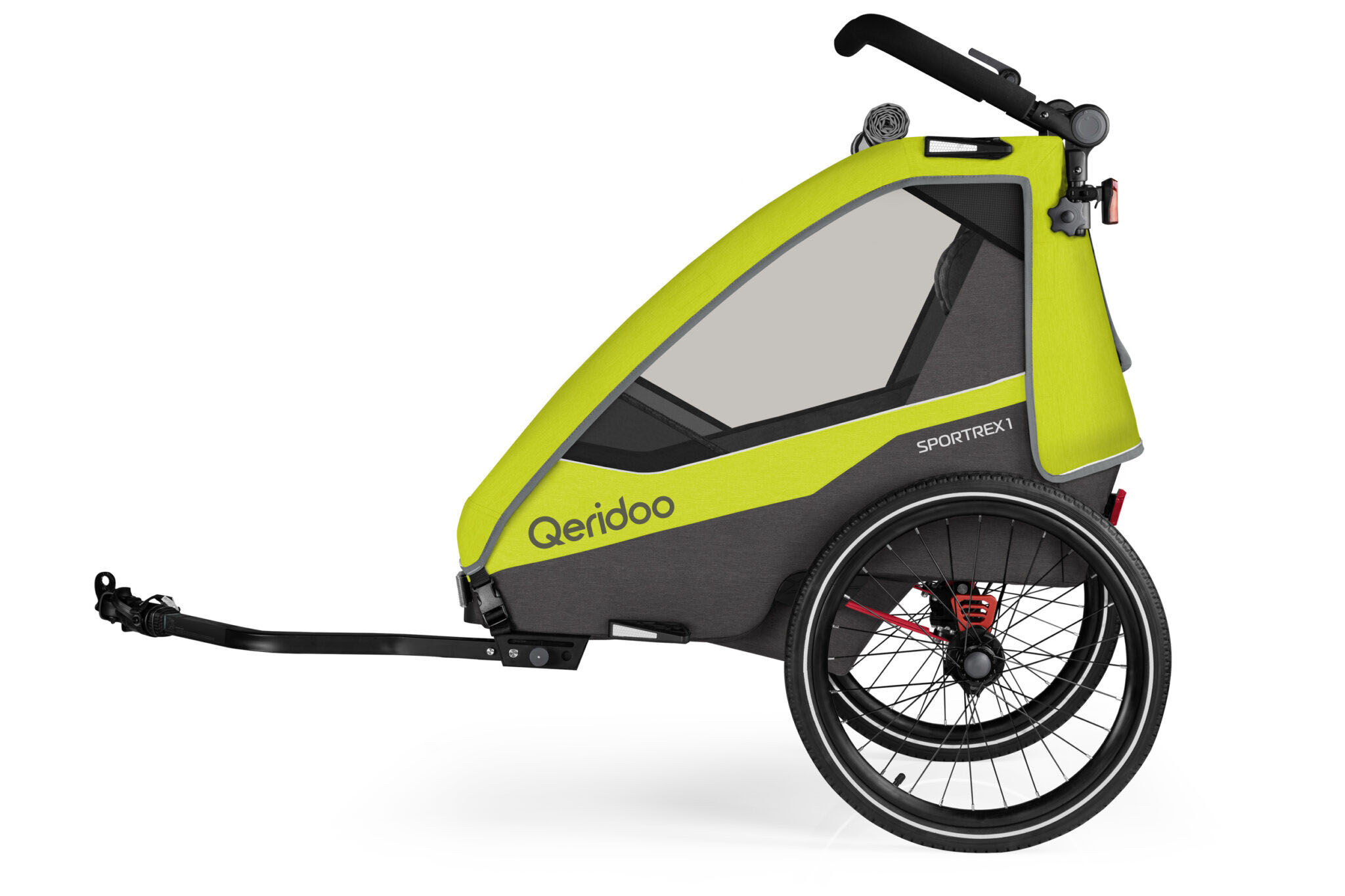 Qeridoo Sportrex 1 Kinder Fahrradanhänger Lime Green 2023