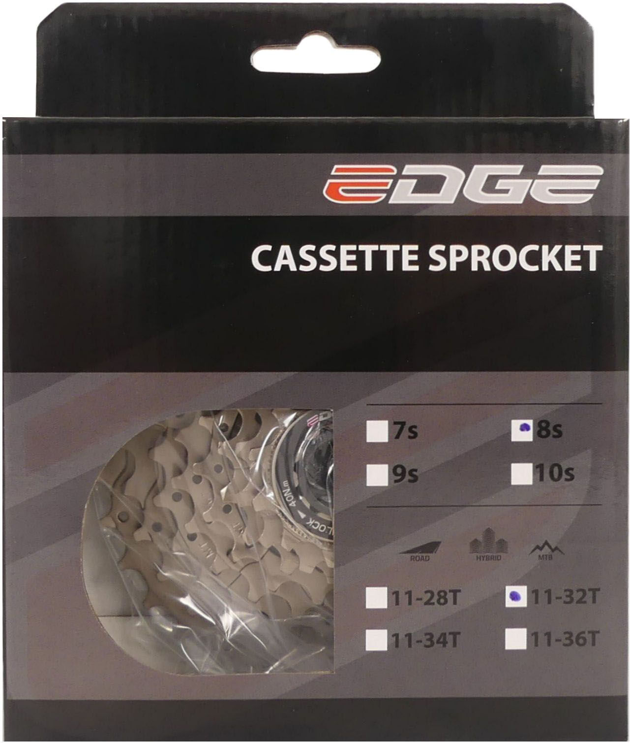 Edge Kassettenzahnkranz 8 fach Edge CSM5008  11-32z - Silber