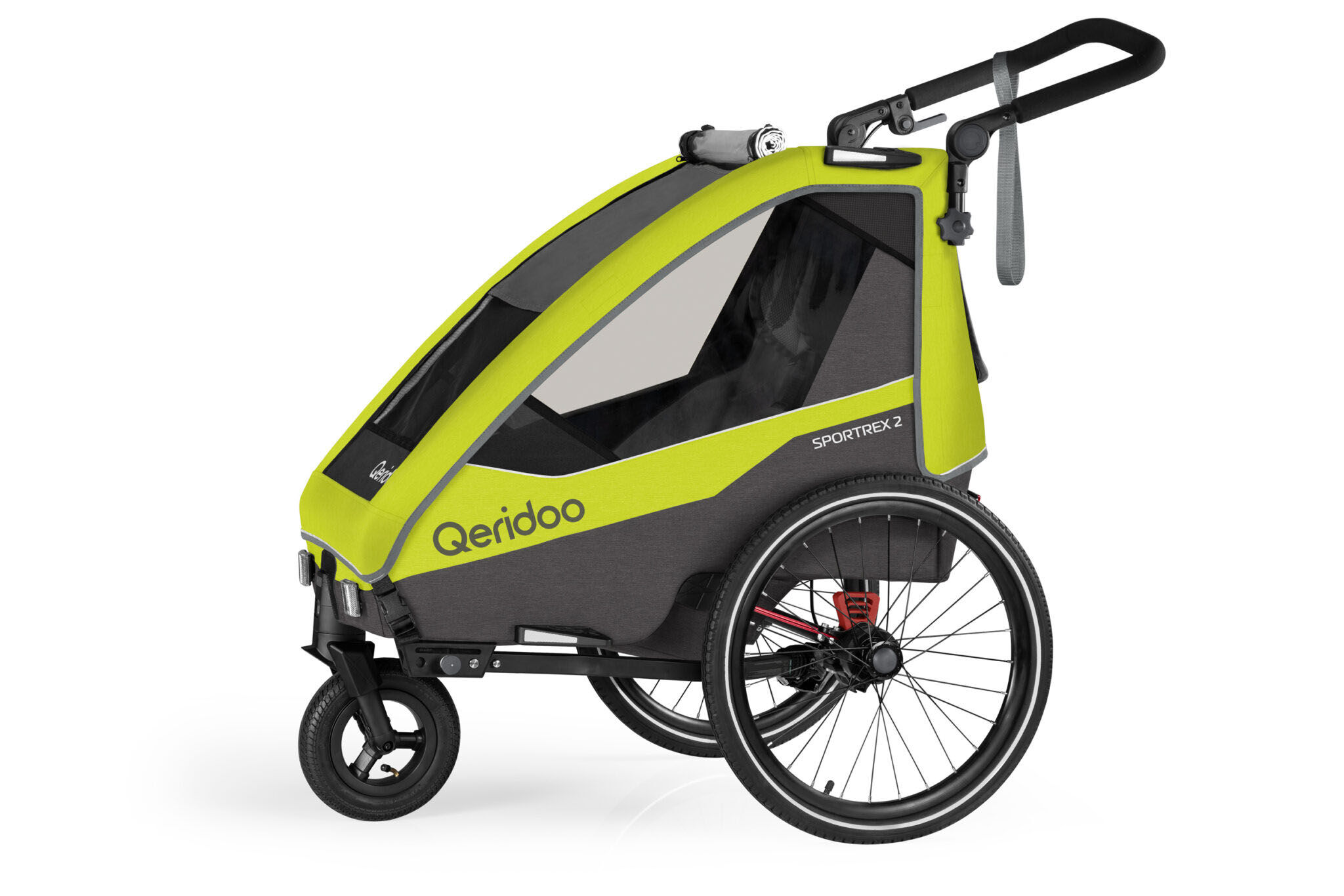 Qeridoo Sportrex 2 Kinder Fahrradanhänger Lime Green 2023